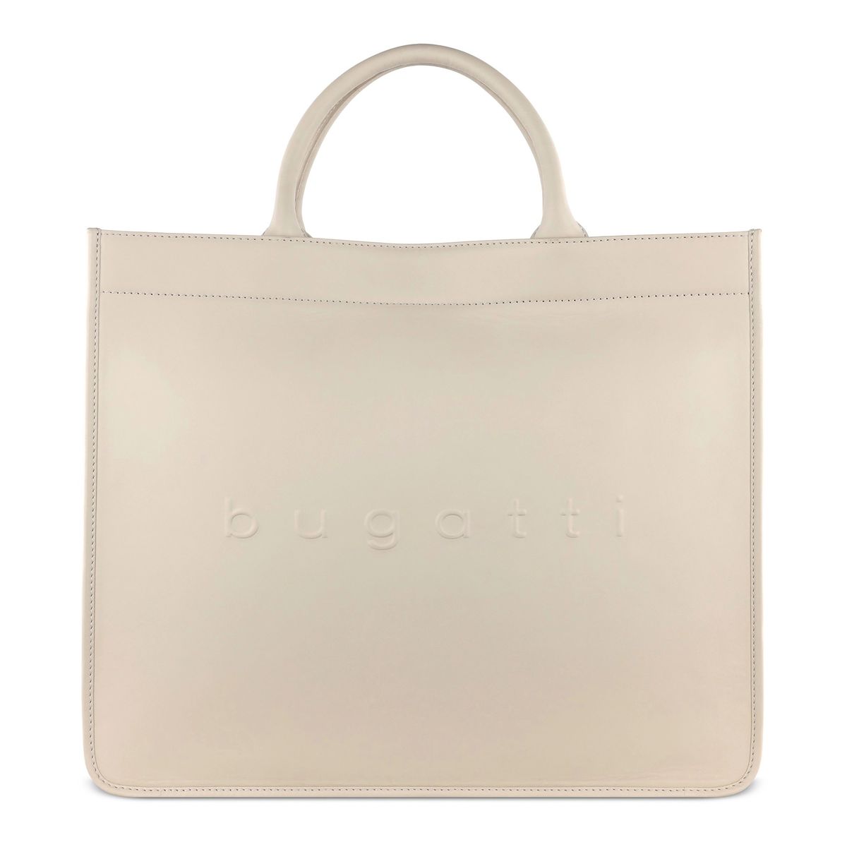 Elegante geprägte beige Ledertasche