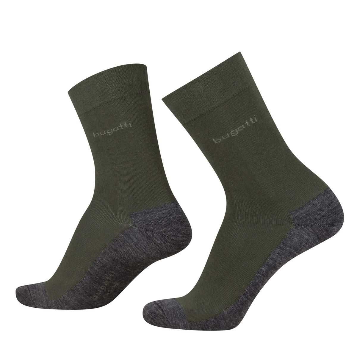 Olive Wollmischung Komfort Socken Doppelpack