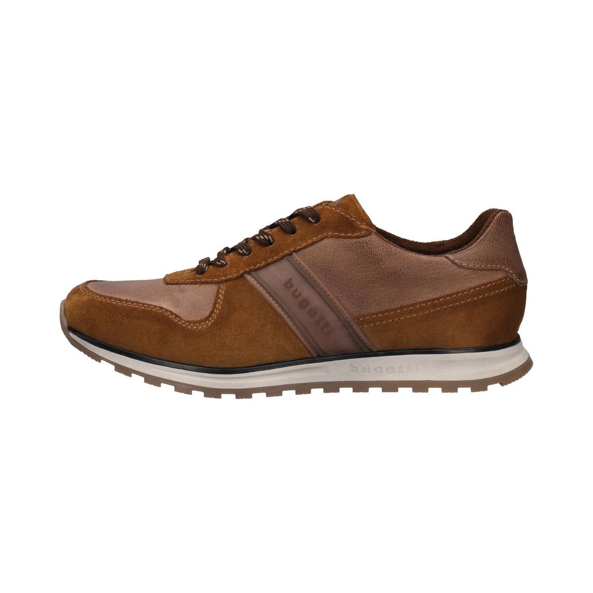 Cognacfarbene Wildleder-Freizeitsneakers