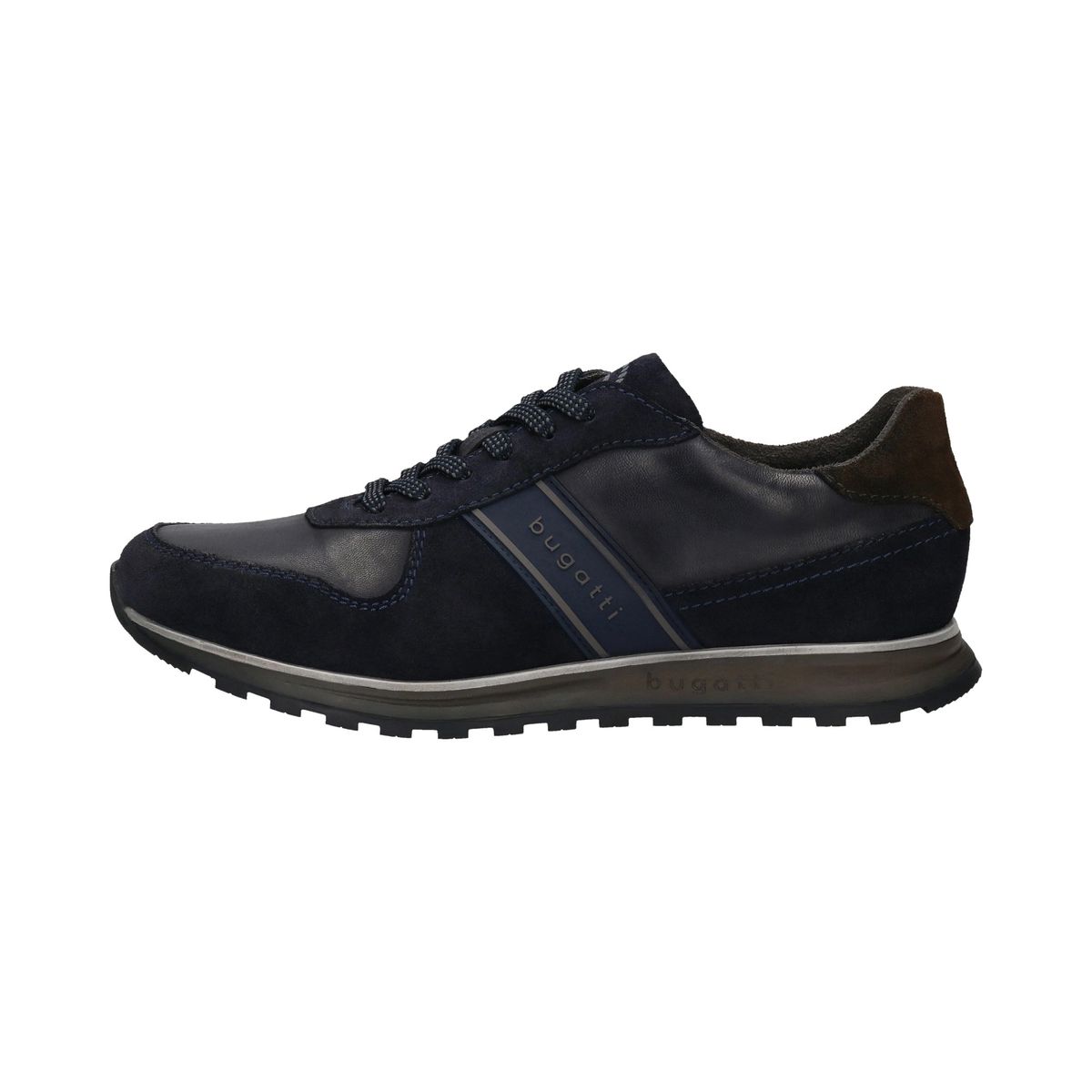 Klassischer marineblauer Leder-Schnürsneaker