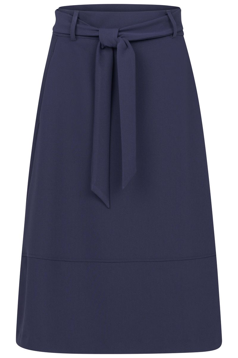 A-Linien-Midi-Rock mit Bindegürtel