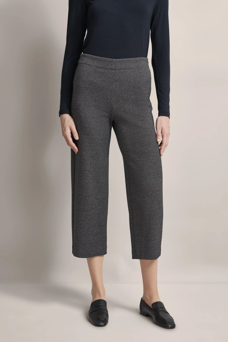 Texturierte, verkürzte Culottes-Hose