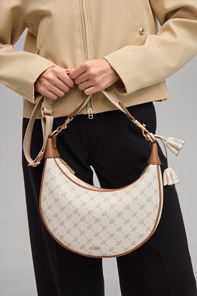Joop! Cortina Jennifer off-white Schultertasche mit Signaturprint