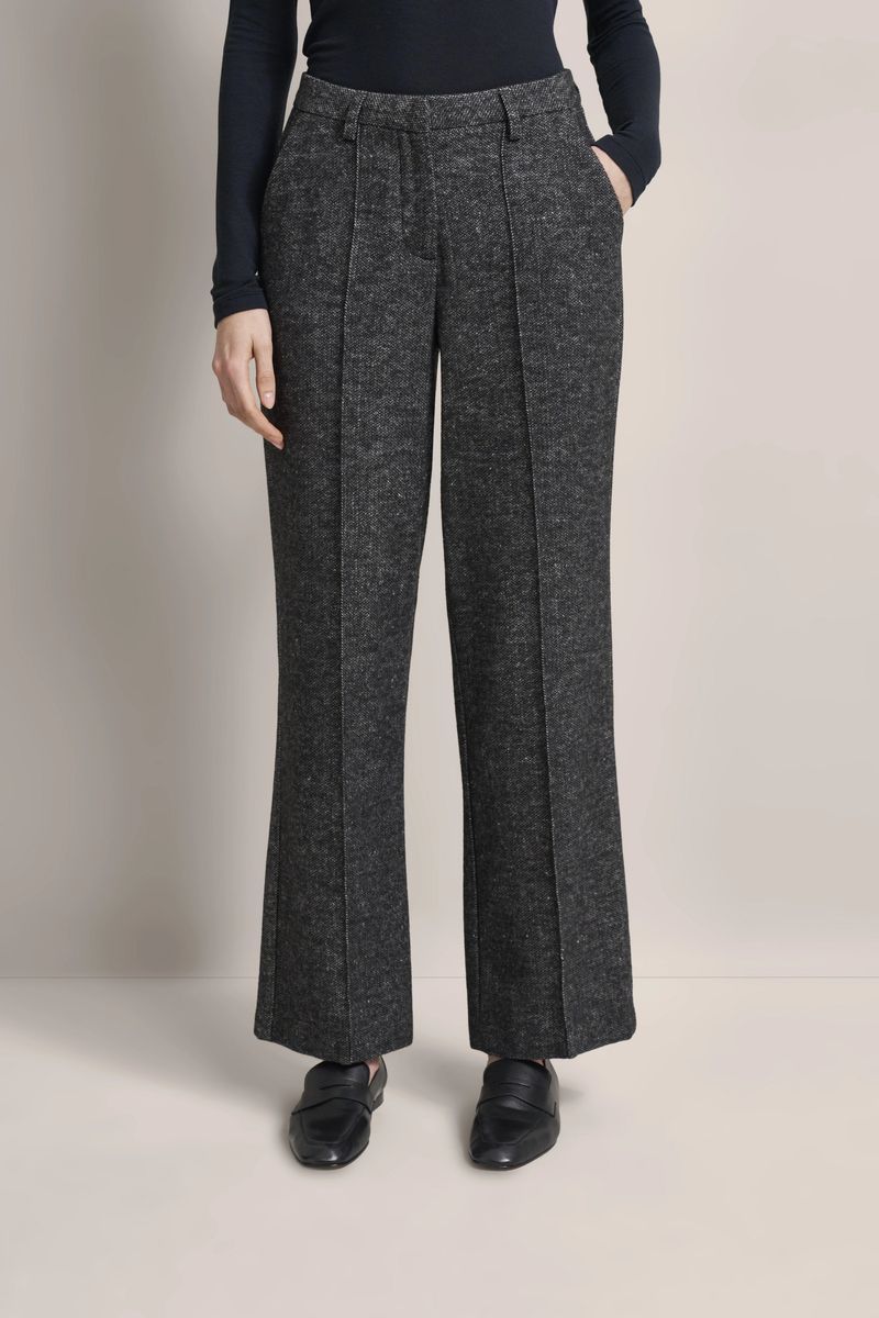 Strukturierte Wollmischung Hose mit geradem Bein
