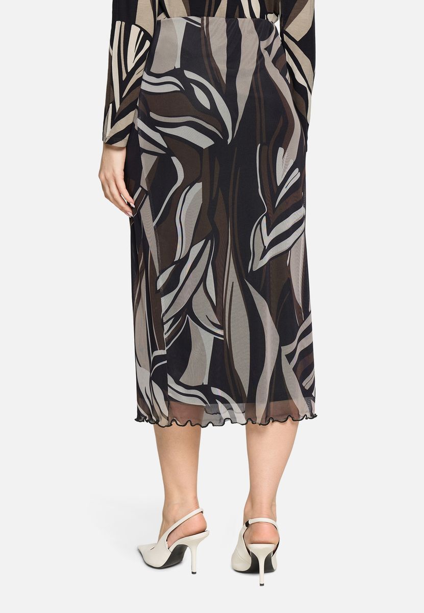 Midirock mit abstraktem Muster und Gummizug