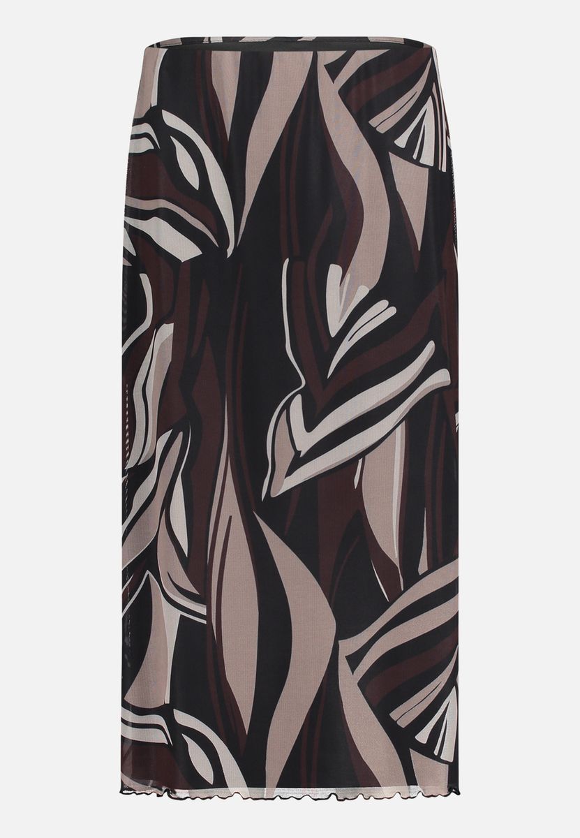 Midirock mit abstraktem Muster und Gummizug