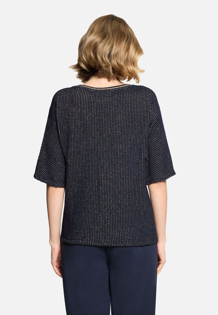 Strukturierter Metallic-Strickpullover