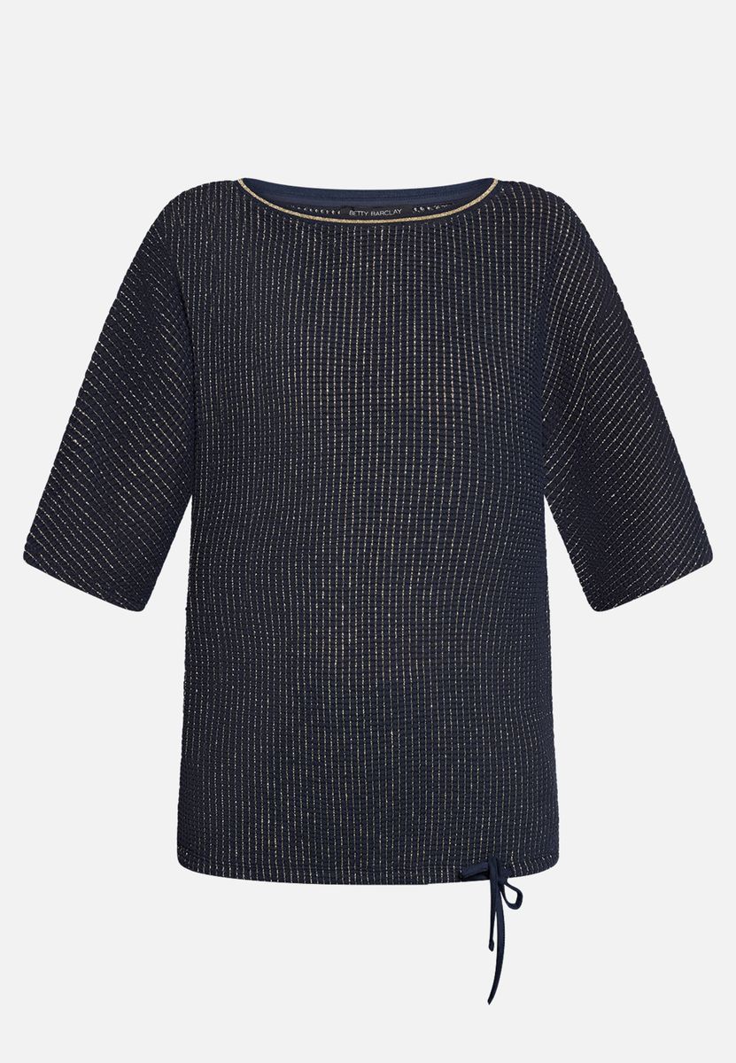 Strukturierter Metallic-Strickpullover