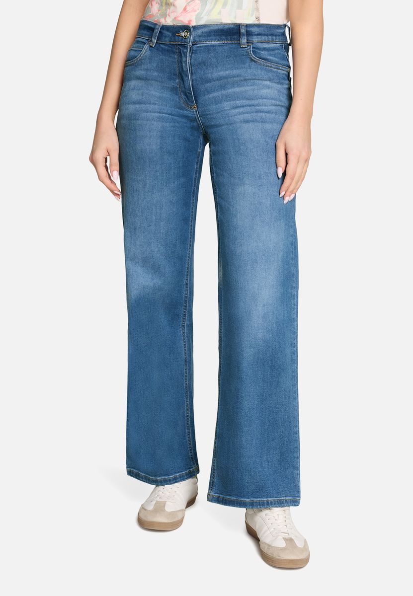 Weitgeschnittene Jeanshose aus Denim mit Taschen