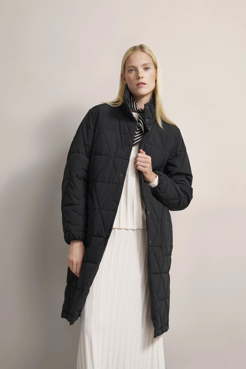 Gesteppter, leichter Longline-Puffer-Mantel