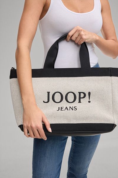 Joop! Jeans Calduccio Tela Yvette Creme/Schwarze Tragetasche