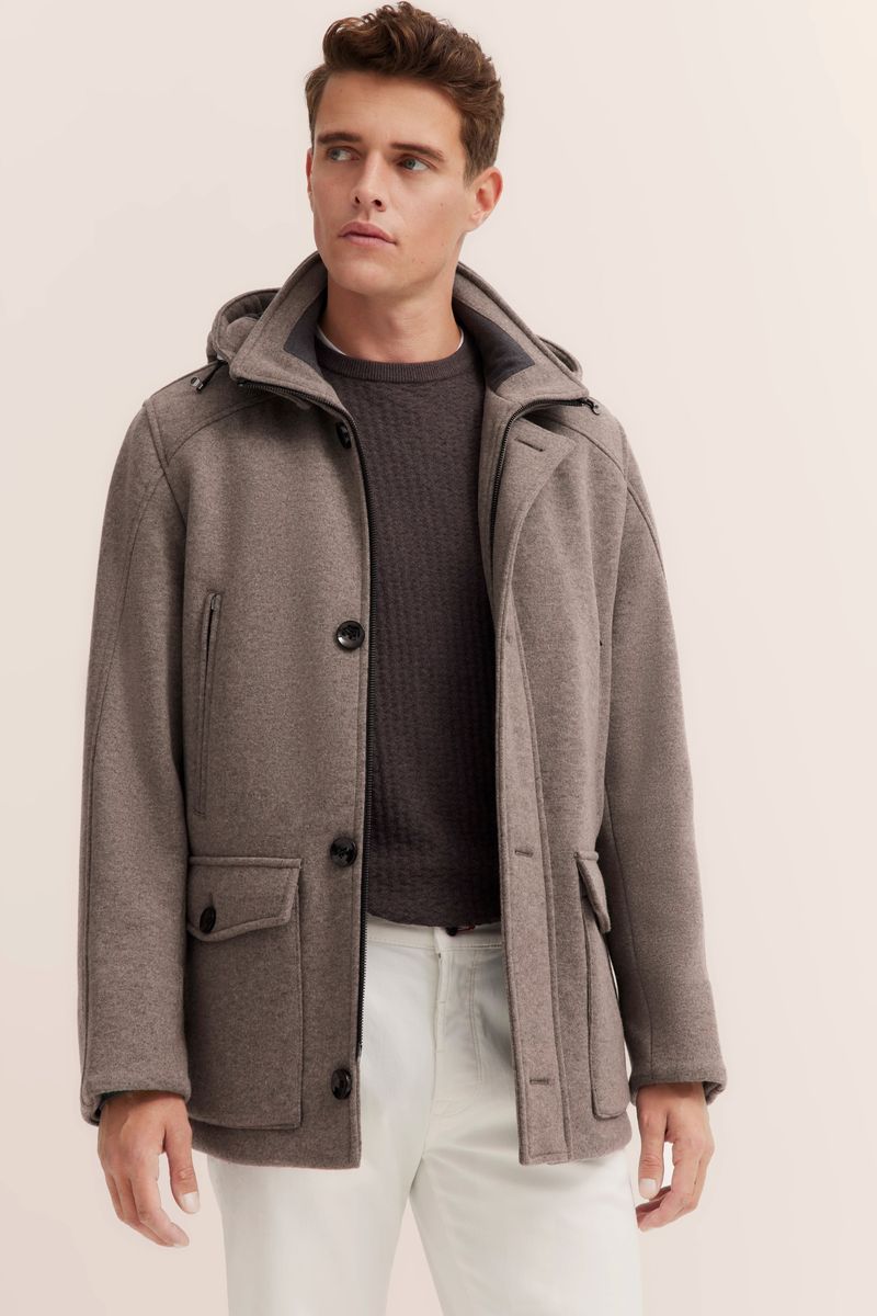 Kapuzenjacke aus Wollmischung