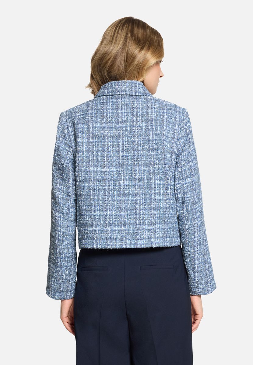 Tweed Jacke mit Reißverschluss und Taschen