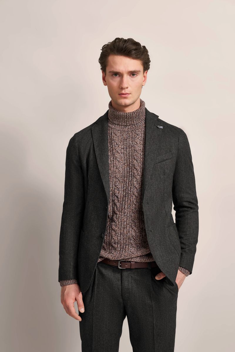 Elegantes Sakko mit fallendem Revers aus Wollmischung