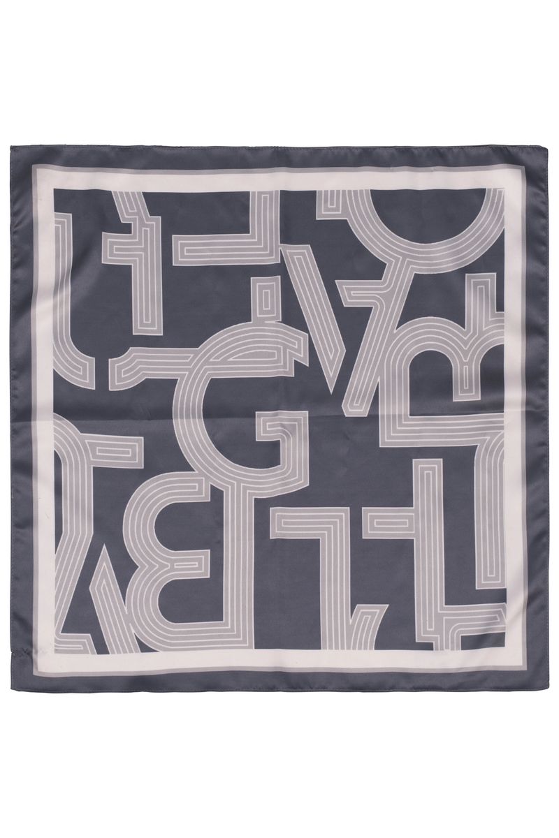 Quadratisches Tuch mit Logo-Print Dunkelgrau