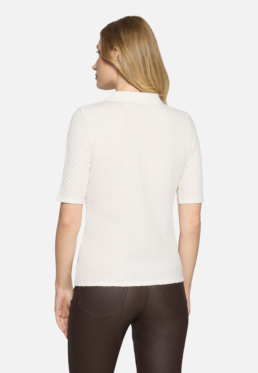 Strukturiertes Strick-Poloshirt mit Knöpfen