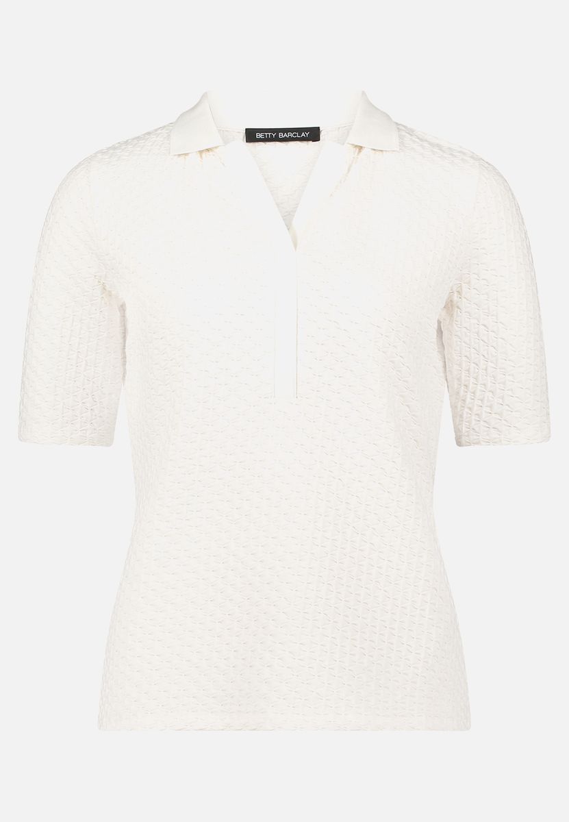 Strukturiertes Strick-Poloshirt mit Knöpfen