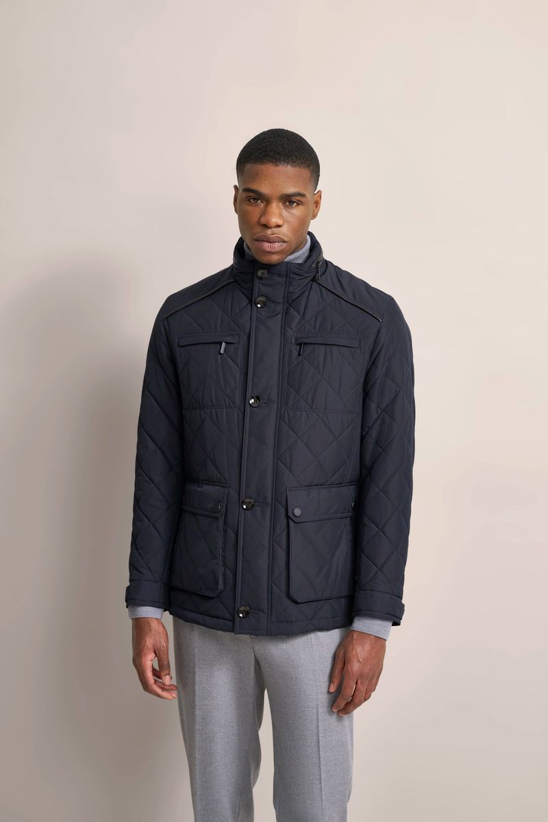 Gesteppte Feldjacke mit Flanelldetails