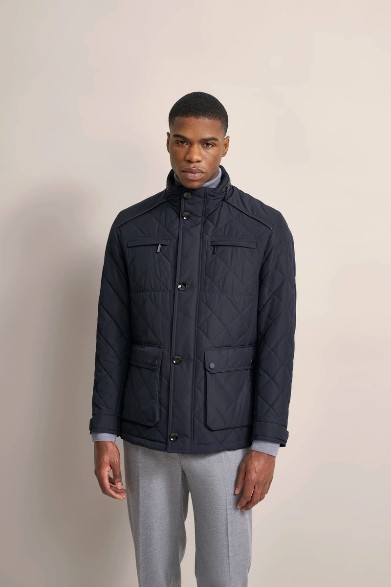 Gesteppte Feldjacke mit Flanelldetails