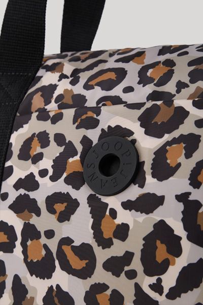Lotte Weekender Giocoso Leopard Print Nylon Tasche Cognac Beige Schwarz