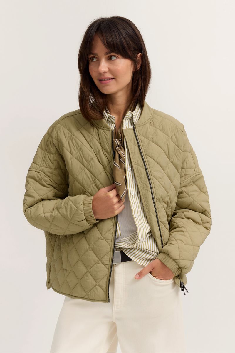 Gesteppte Bomberjacke mit College-Kragen