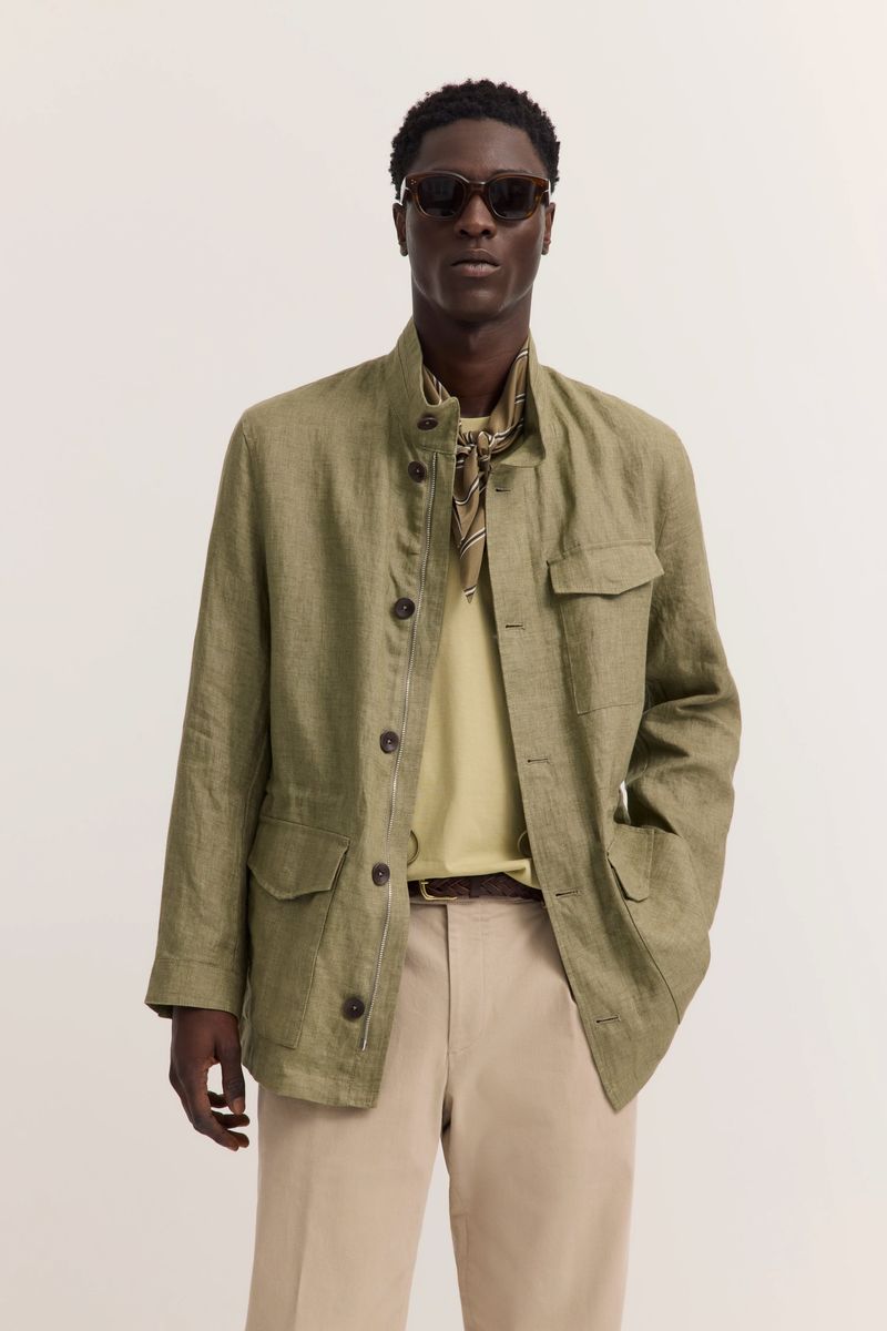 Leichte Leinen Safari Jacke