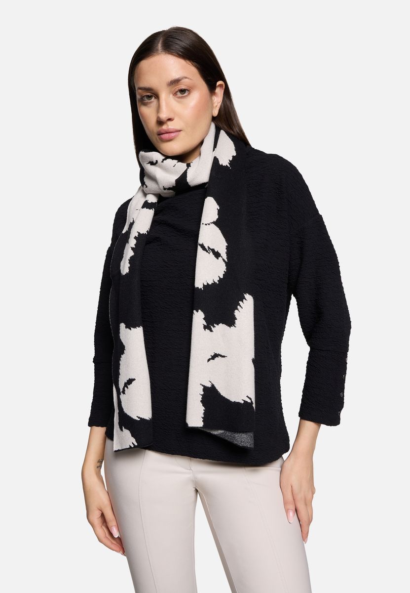 Oversized Basic Schal mit floralem Jacquard