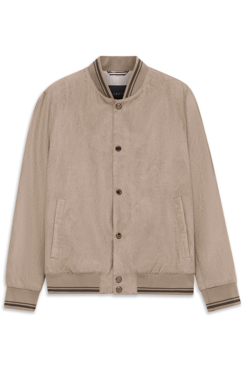 Collegejacke aus Premium-Wildleder mit Strickdetails