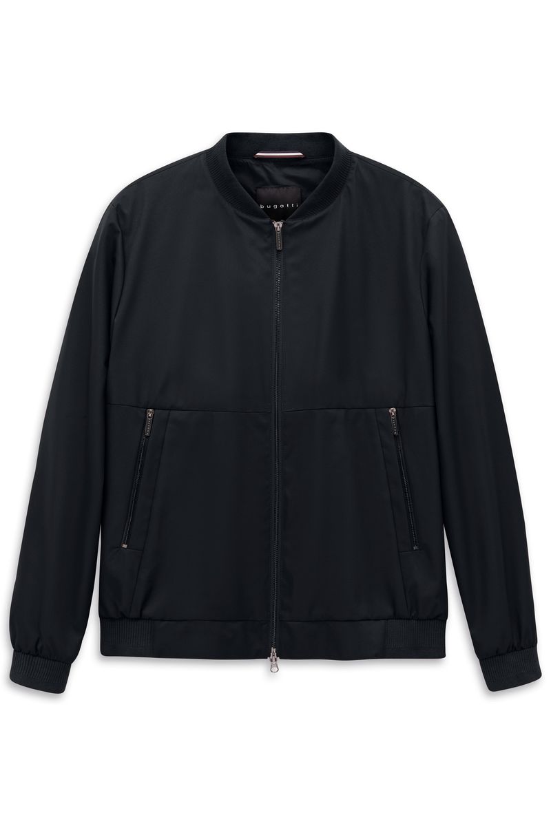 Marinefarbene Blousonjacke mit Collegekragen