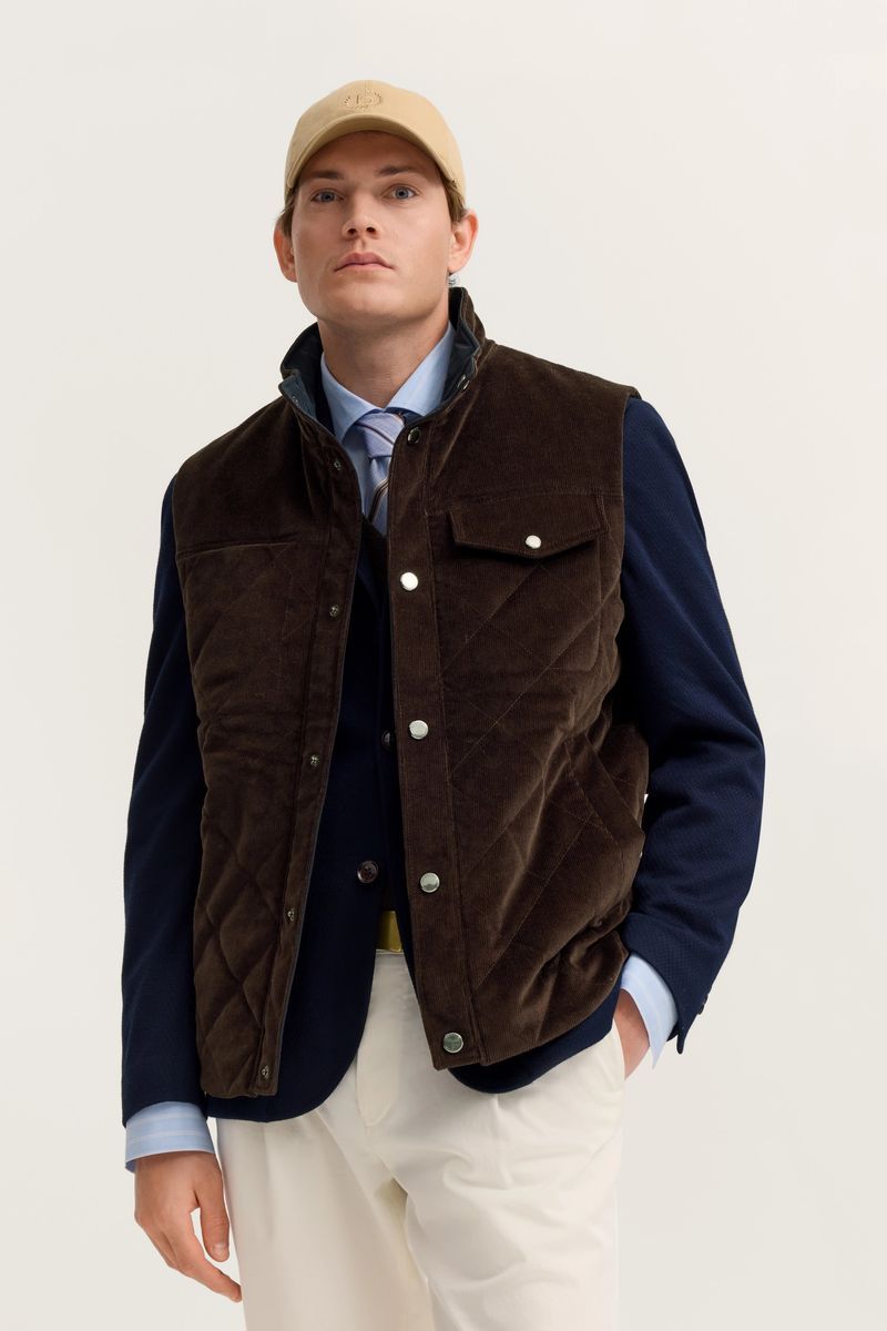 Gesteppte Kordweste mit Stehkragen