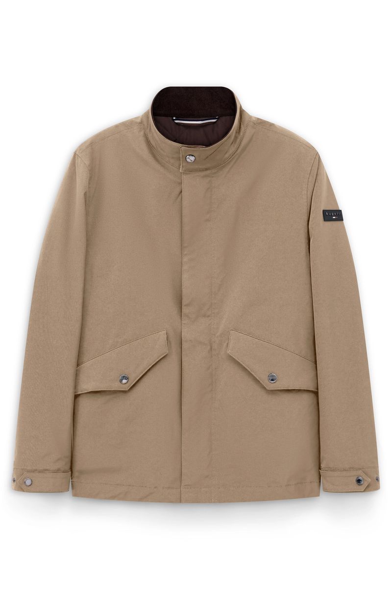 Klassische beige Harrington Jacke mit Taschen