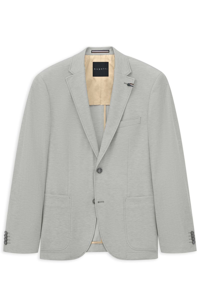 Hellgrauer Jersey-Strickblazer