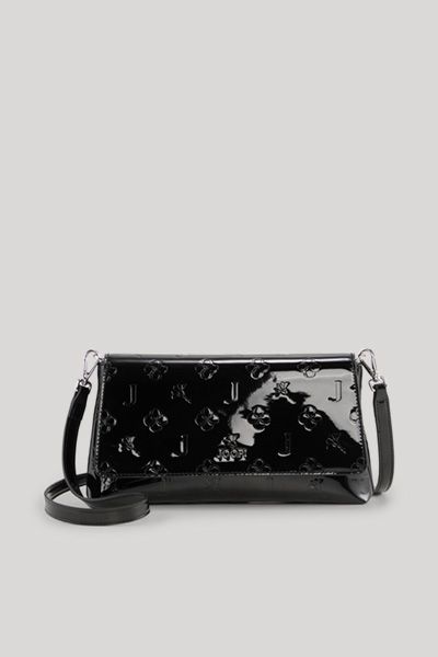 Joop! Schwarze Lack-Clutch Decoro Lucente Sue Monogramm-Design