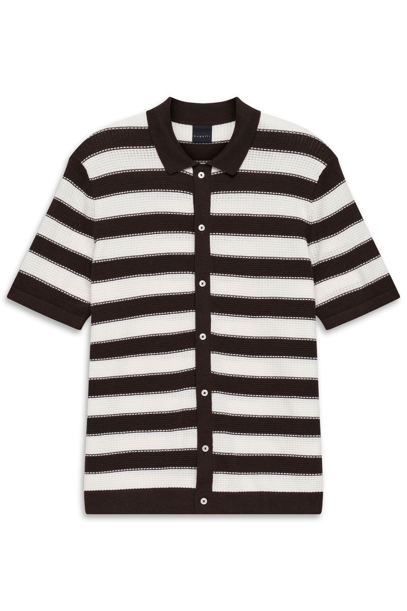 Gestreiftes Kurzarm-Strickpoloshirt