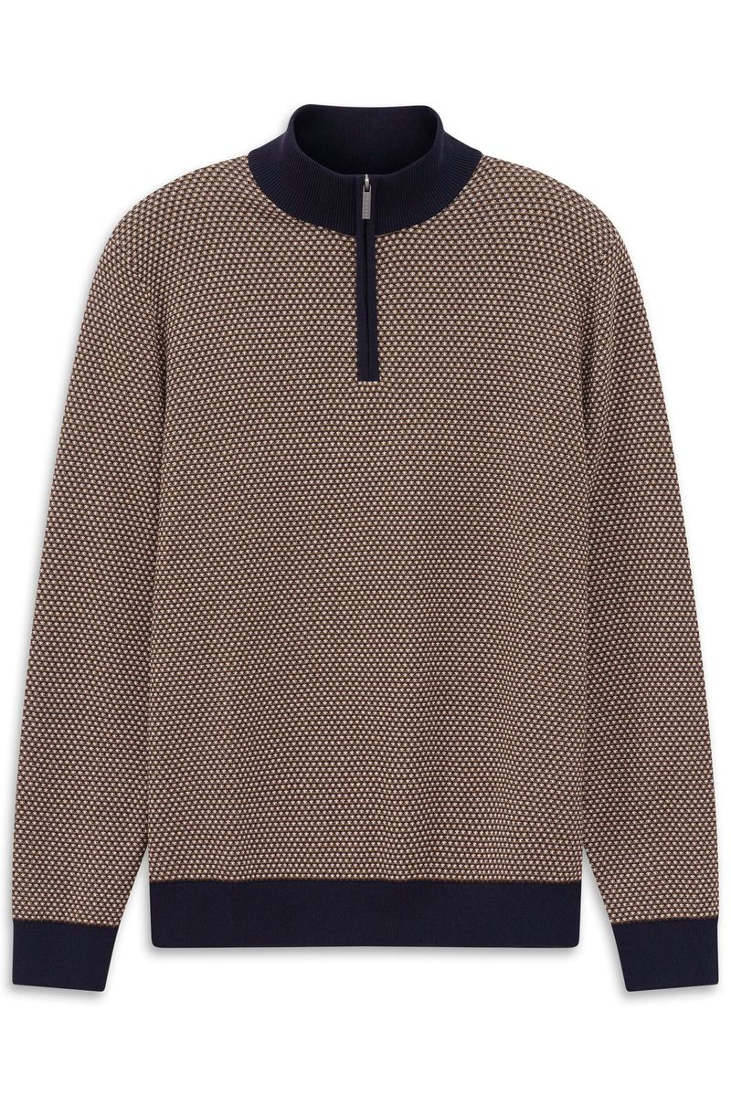 Strukturierter Strick Troyer mit Viertelreißverschluss