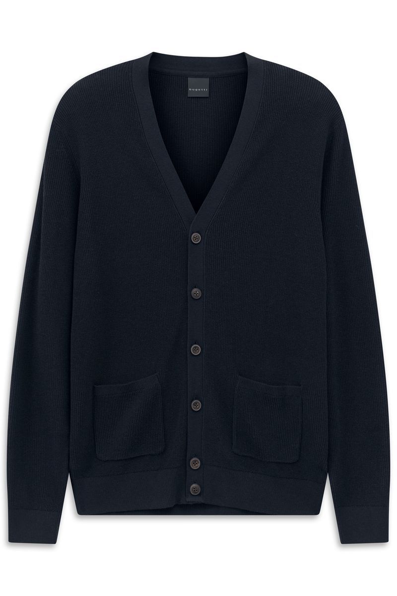 Klassische Strickjacke mit Rippenmuster und Taschen