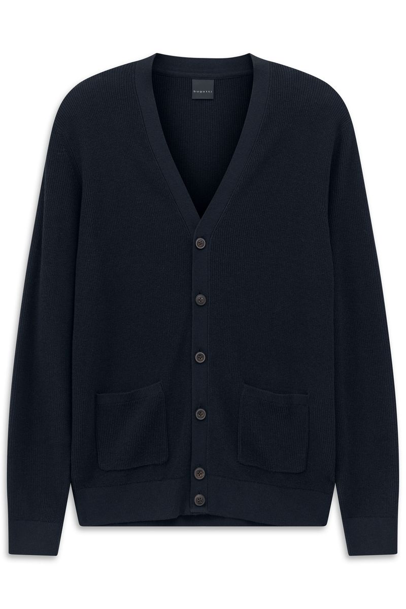 Klassische Strickjacke mit Rippenmuster und Taschen