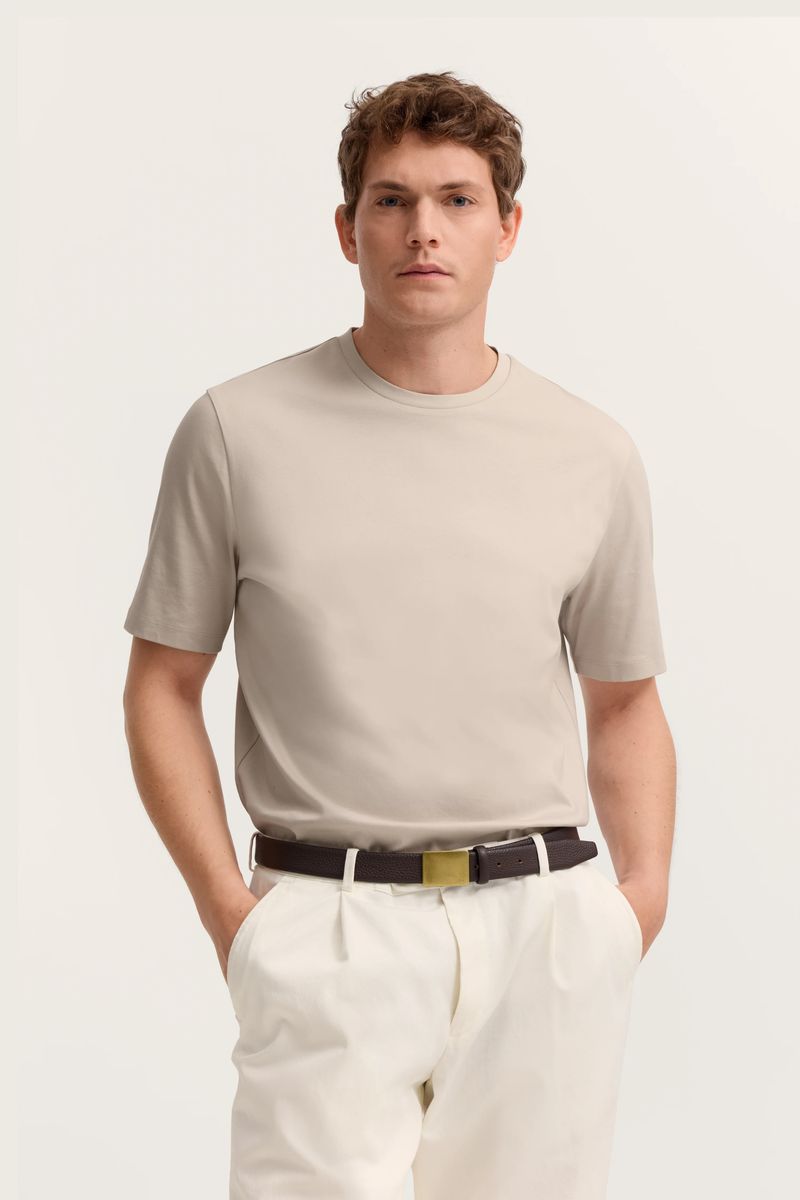 Modern Fit Baumwoll T-Shirt mit Rundhalsausschnitt