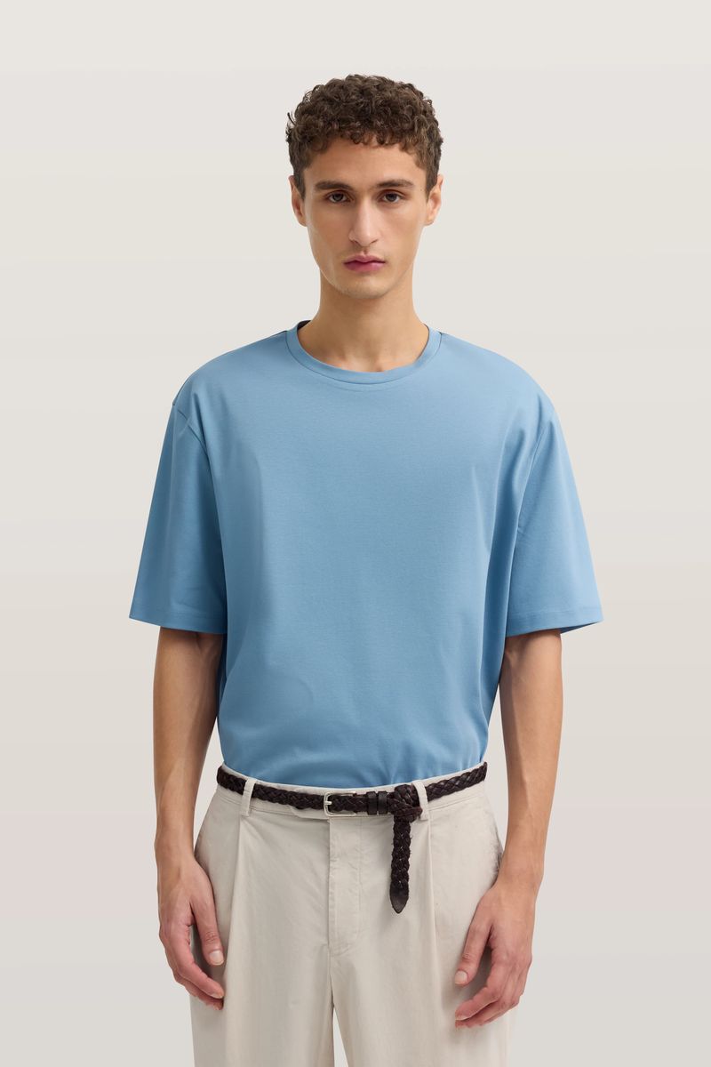 Modernes Baumwoll-T-Shirt mit Rundhalsausschnitt