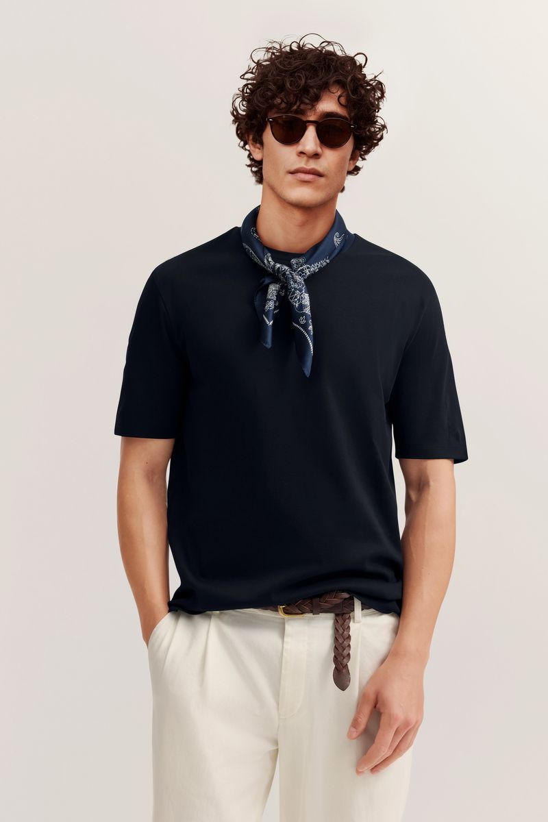 Modern Fit Baumwoll T-Shirt mit Rundhalsausschnitt