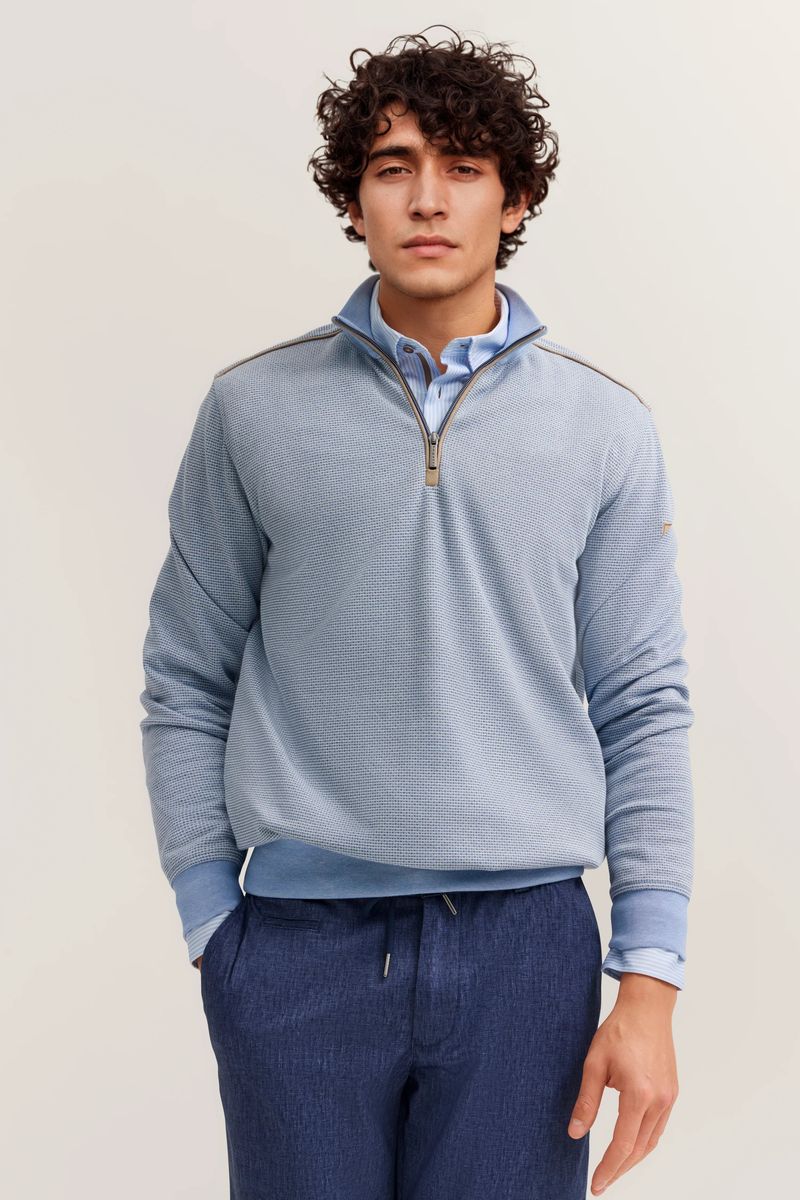 Modern Fit Sweatshirt Troyer mit Reißverschluss