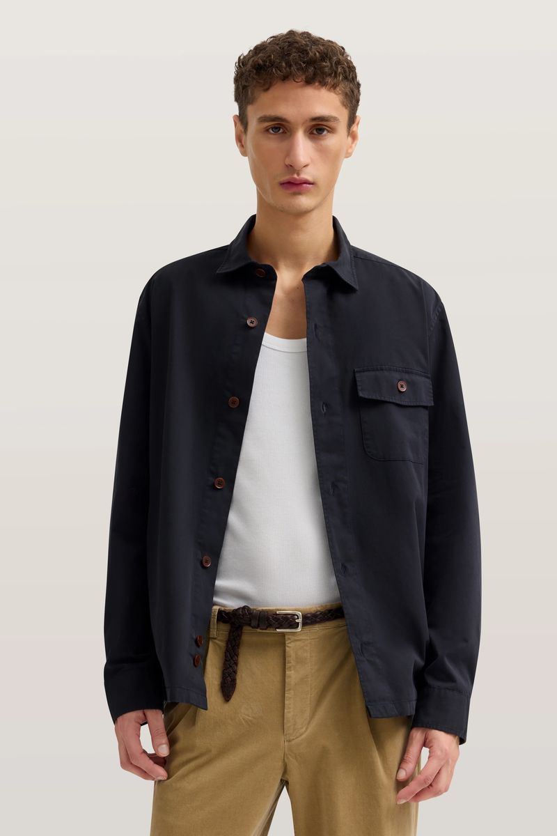 Regular Fit Baumwoll-Overshirt mit Taschen