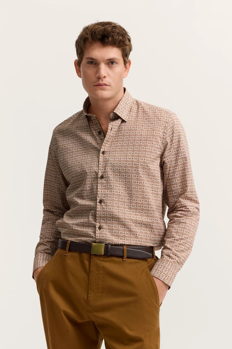 Bedrucktes Freizeit Hemd mit Knopfleiste