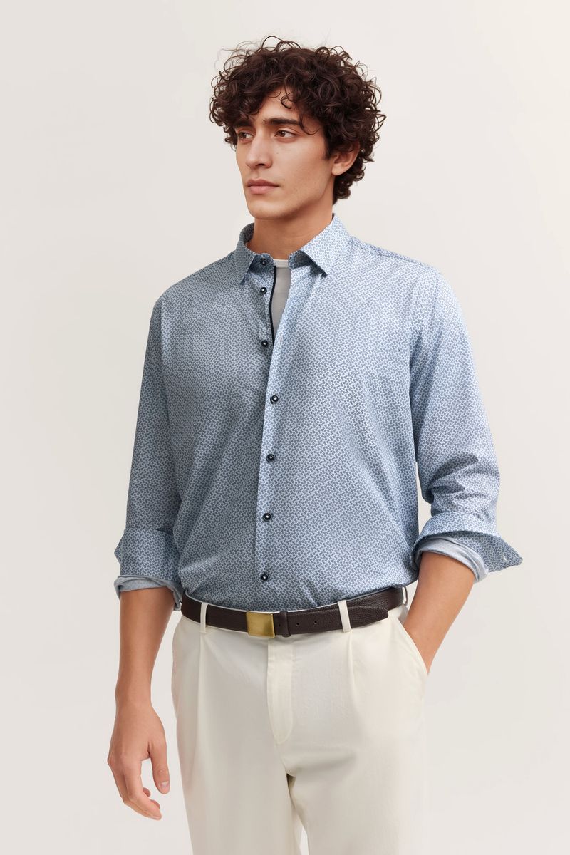 Gemustertes Freizeit Hemd mit Knopfleiste