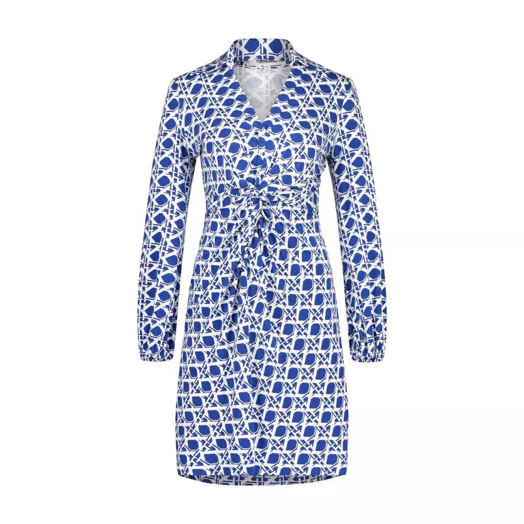 Diane von Furstenberg - Midikleid Chuck mit Knoten-Detail - Größe XL - blau