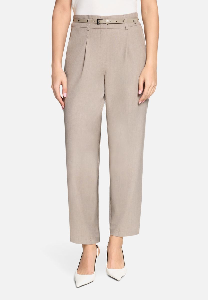 Plissee-Hose in Knöchellänge mit Gürtel