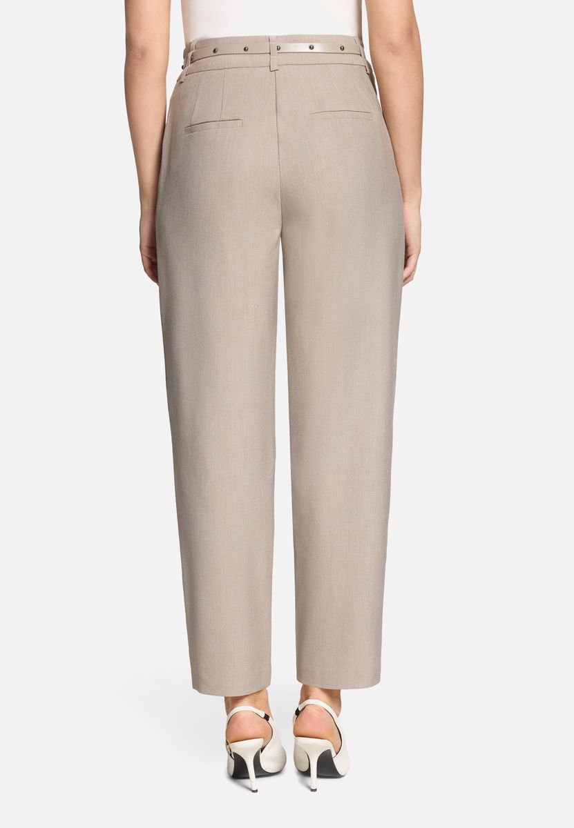 Plissee-Hose in Knöchellänge mit Gürtel