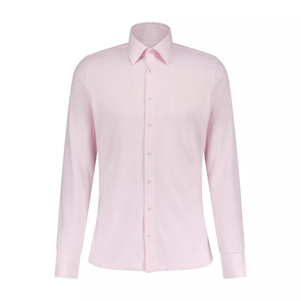 fakts - Slim-Fit Baumwollhemd mit Haifischkragen - Größe L - multi