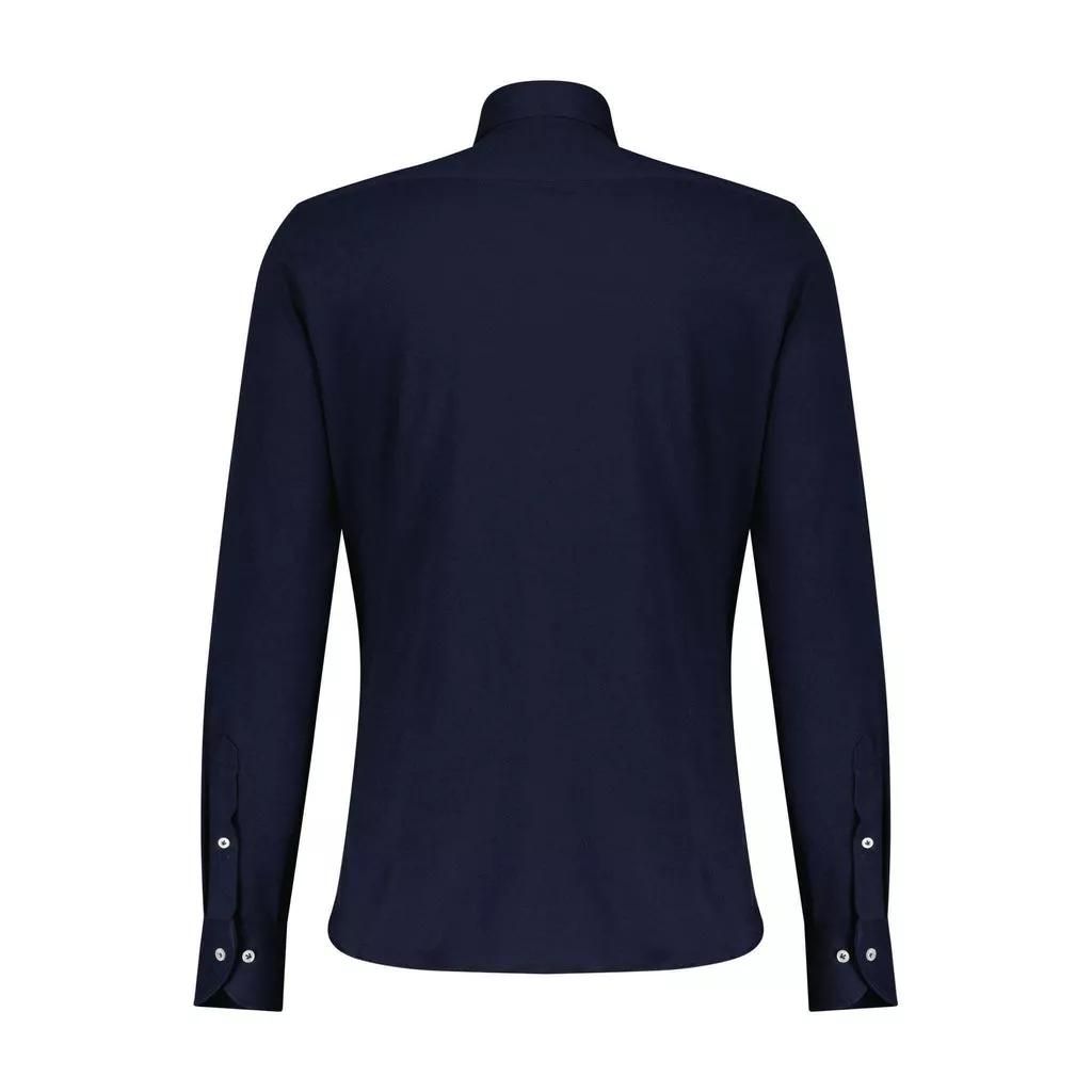 fakts - Slim-Fit Baumwollhemd mit Haifischkragen - Größe L - multi