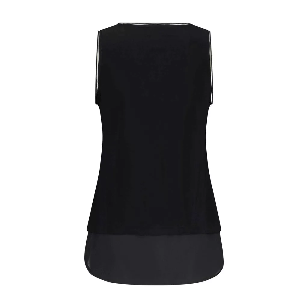 Joseph Ribkoff - Top aus elastischem Jersey - Größe 36 - schwarz